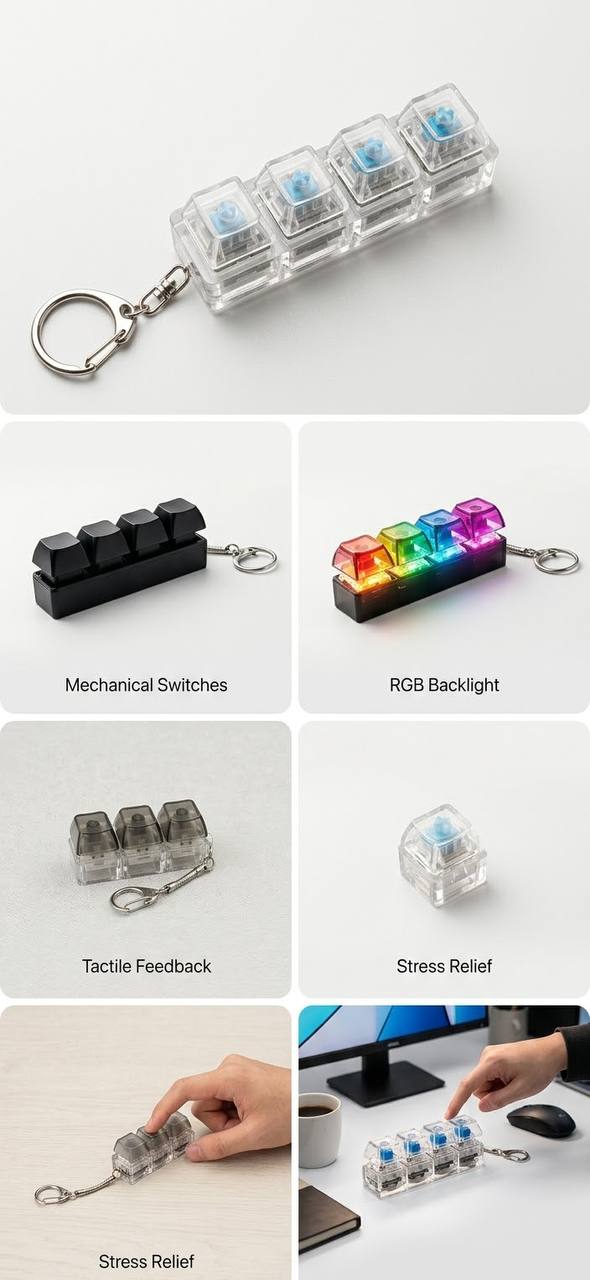 CLICKY keyboard keychain lifestyle shot